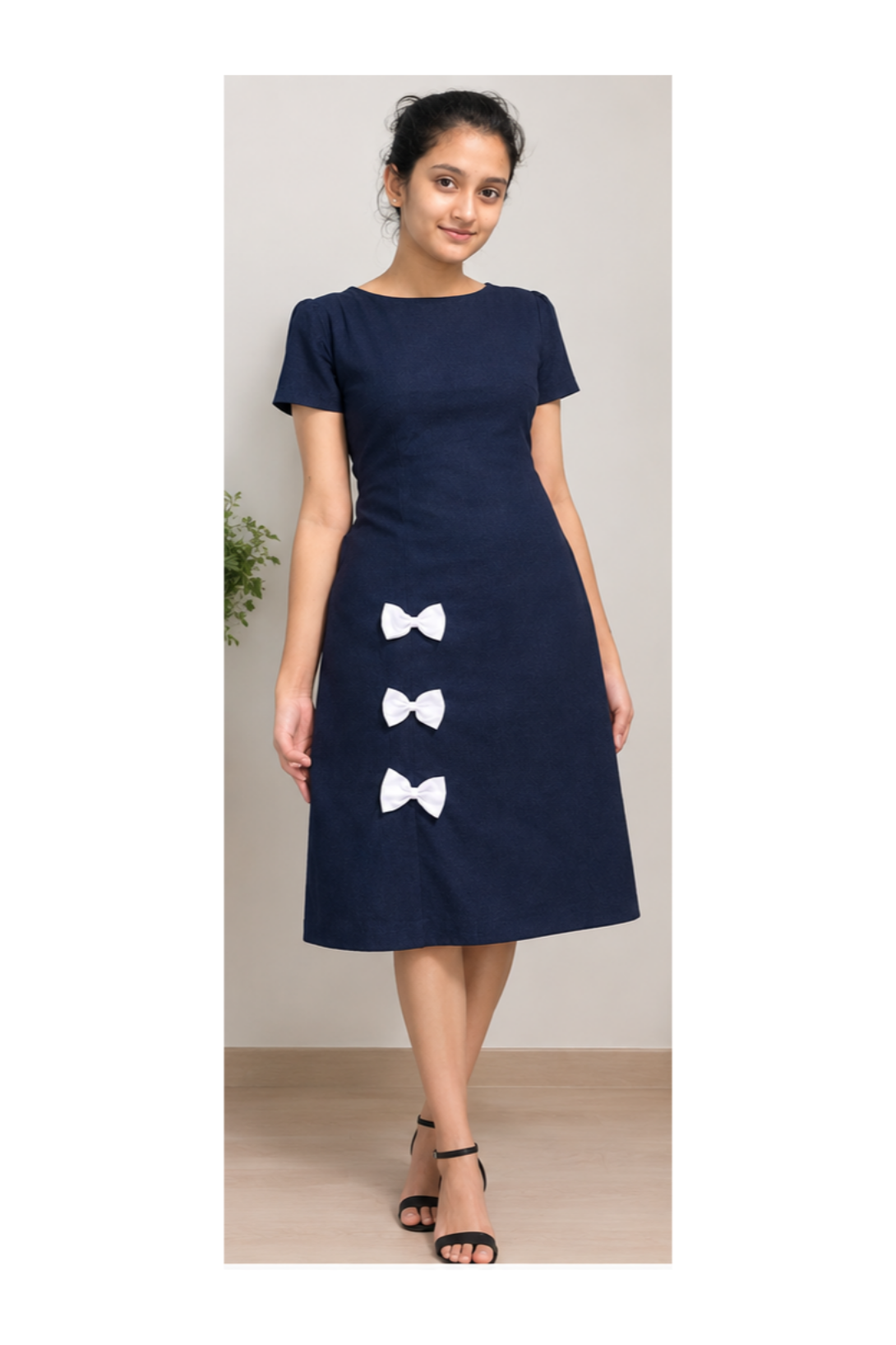 Elegant Navy blue A-Line Frock