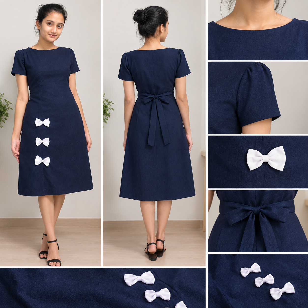 Elegant Navy blue A-Line Frock