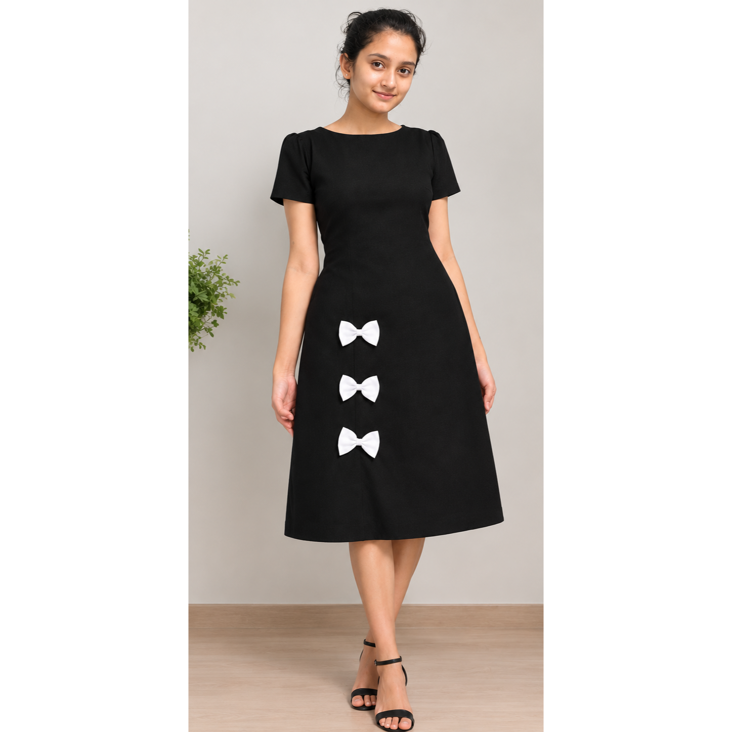 Elegant black A-Line Frock
